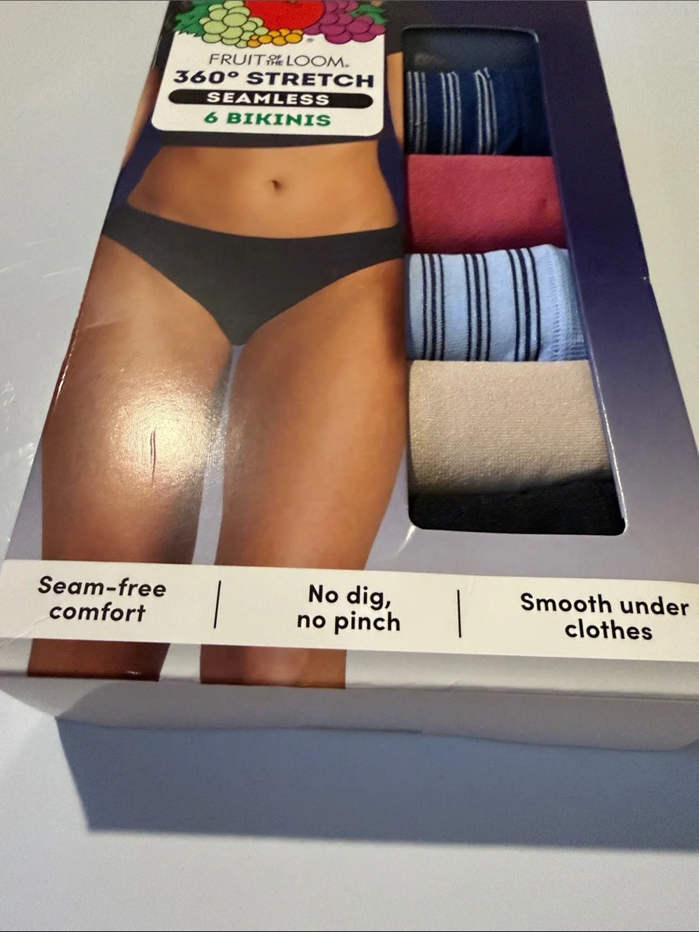 Fruit of the Loom 360 Stretch Seamless 6 pack Women’s Bikinis Pack